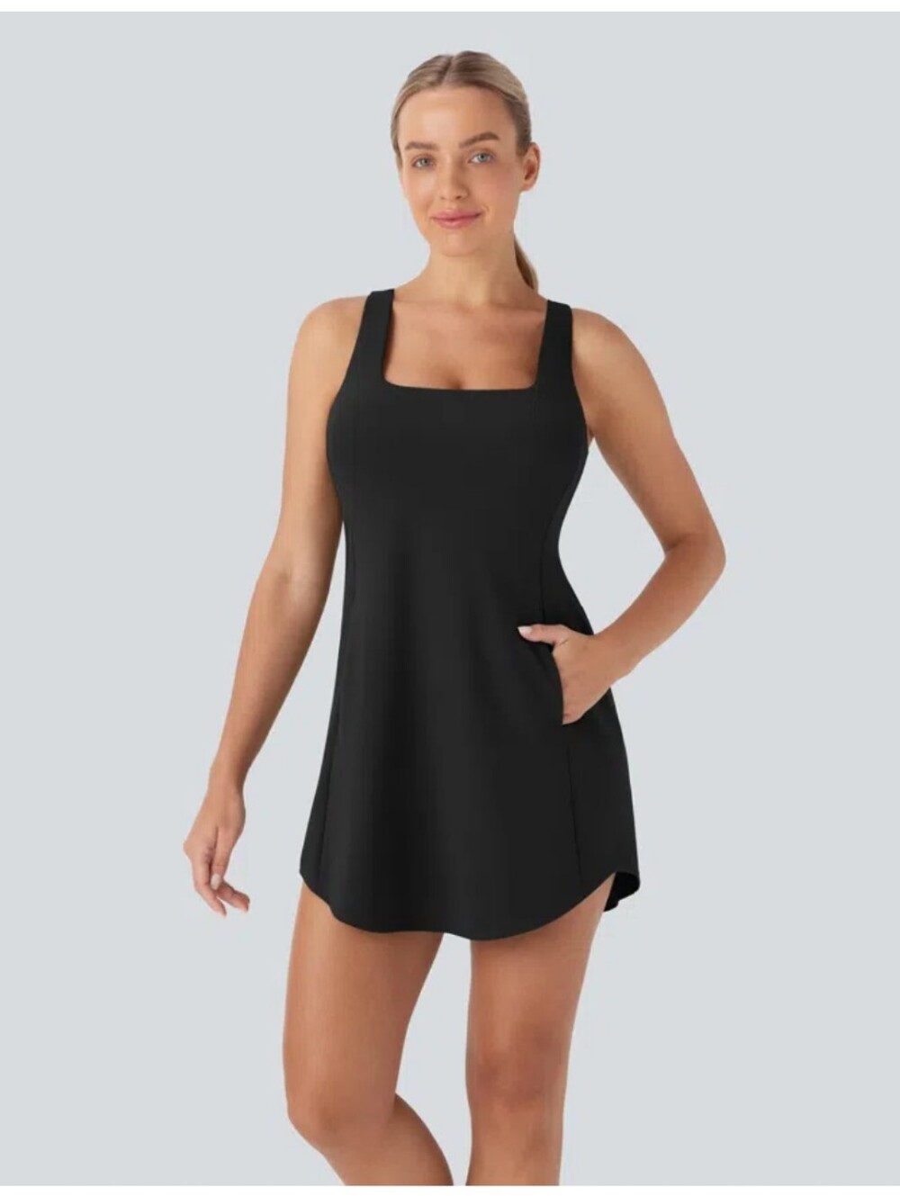 NWT HALARA Softly Zero Plush 2 piece Mini Yoga Active Dress